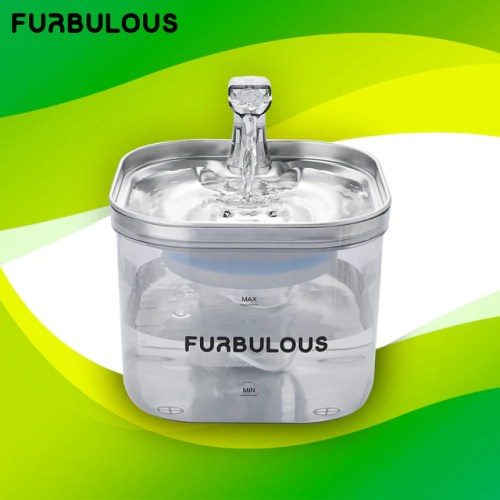 Furbulous Crystal-Clear Pet Water Fountain for Cats & Dogs